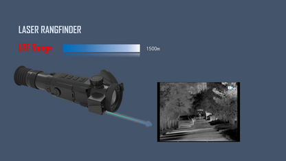 HD Thermal Scope with with 20mk Sensor, Ballistic Calculator and Laser Rangefinder for Wild Boar Hunting
